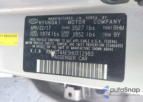 2017 Hyundai Accent Se из США, поврежденный, VIN KMHCT4AE5HU312983